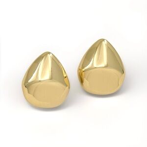 14K Gold Plated Chunky Teardrop Stud Earrings | Lightweight Luxury Jewelry